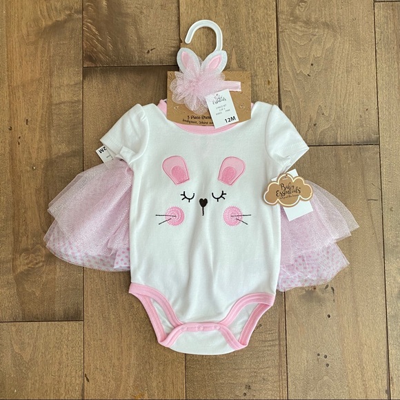 Baby Essentials Other - Baby Essentials Bodysuit Skirt and Headband Set
